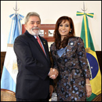 Argentine President Kirchner and Brazilian President Lula da Silva