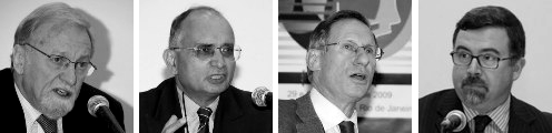 From left to right: Gareth Evans, Ramesh Thakur, Pierre Goldschmidt, Gustavo Ainchil