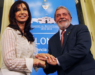 Los Presidentes Cristina Fernández y Luiz Inacio Lula da Silva